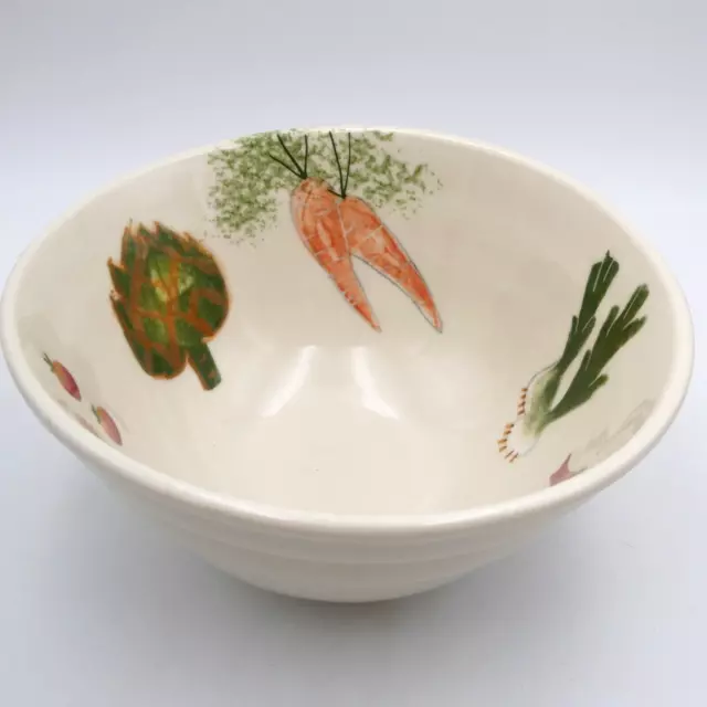 Hartstone Pottery Farmers Market Pasta Salad Serving Bowl 9 in Hand Painted USA