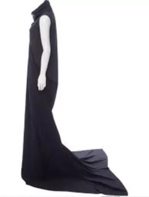 Rare Rick Owens Black Naska Full Length Gown Silk  42 LG Never Worn Maxi Dress