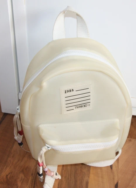 Borsa zaino in gomma bambini bambina Zara trasparente bianco