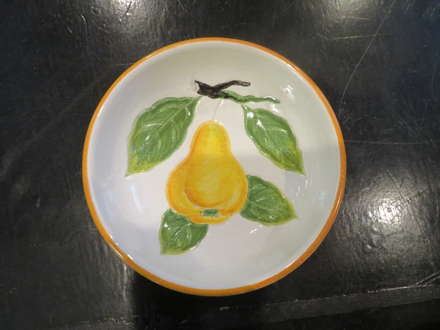 Vintage Italian Ceramic Pottery Small Pear Decorative Bowl La Maiolica Firenze