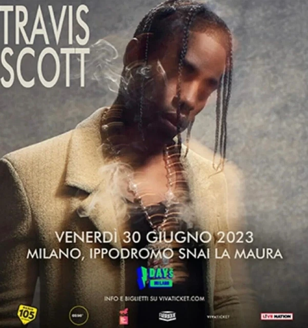 Biglietto Travis Scott Milano Ippodromo SNAI 30 Giugno 2023 Ingresso Rosso.