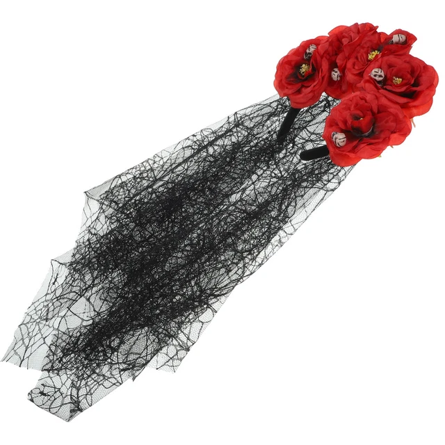 Halloween Veil Flower Bandband Gothic Bandband Cosplay Costume Costume Veil