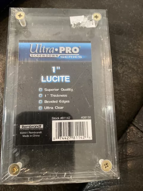 Losa de exhibición de acrílico de ladrillo de lucita de 4 tornillos sellada Ultra Pro de 1" pulgada