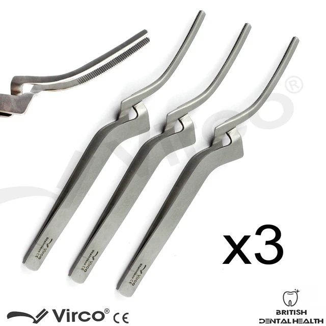 3X MILLER ARTICULATING Paper Holder Grasping Forceps Curved Offset