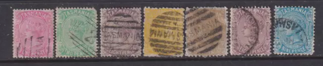 Tasmania 1879 set to 9d sideface with Both 4d Yellow & Bistre