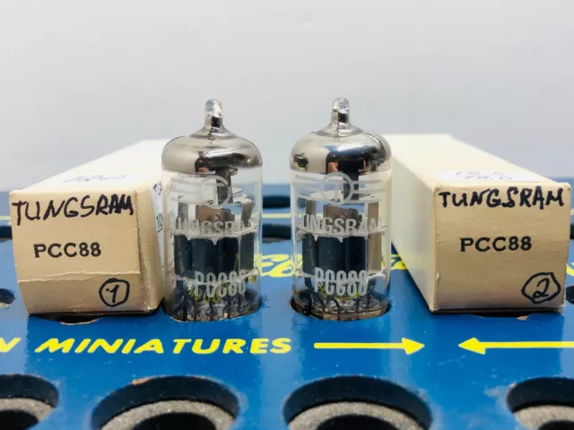 Closely Matched Pair Tungsram PCC88 7DJ8 NOS Life Test Excellent Emiss.100% Tube