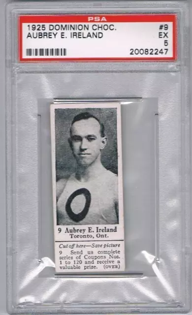 1925 Dominion Choc. Sports Card #9 Aubrey E. Ireland (Canoeing) Graded PSA 5