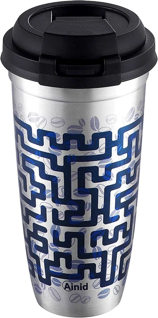 15Oz Travel Coffee Mug with Lid, Stainless Steel Vacuum Insulated Double