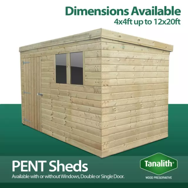 Total Sheds Pressure Treated Tanalised Pent Shed Top Quality Tongue and Groove