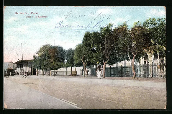 Barranco, Vista á la Estacion, Bahnhof, Ansichtskarte