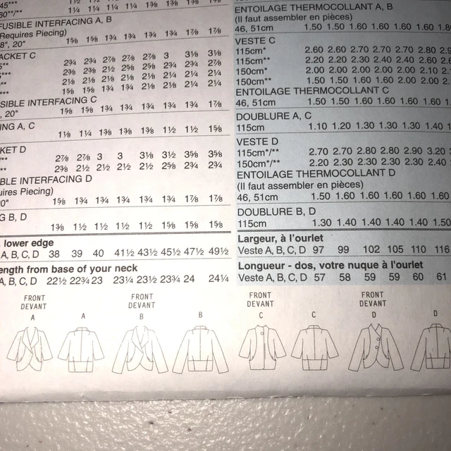 Butterick Sewing Pattern B5423 Misses Jackets 2009 UNCUT Lined Loose Fit 5