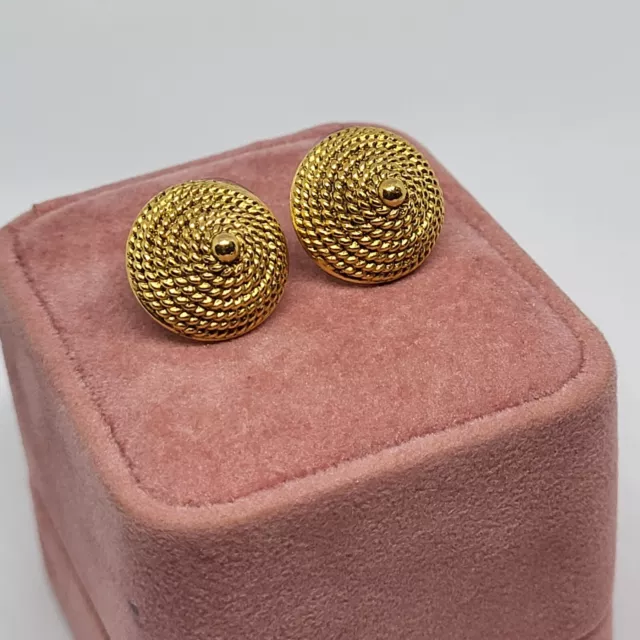 Vintage 1992 Metropolitan Museum Of Art MMA Gold Tone Earrings W/14k Gold Post