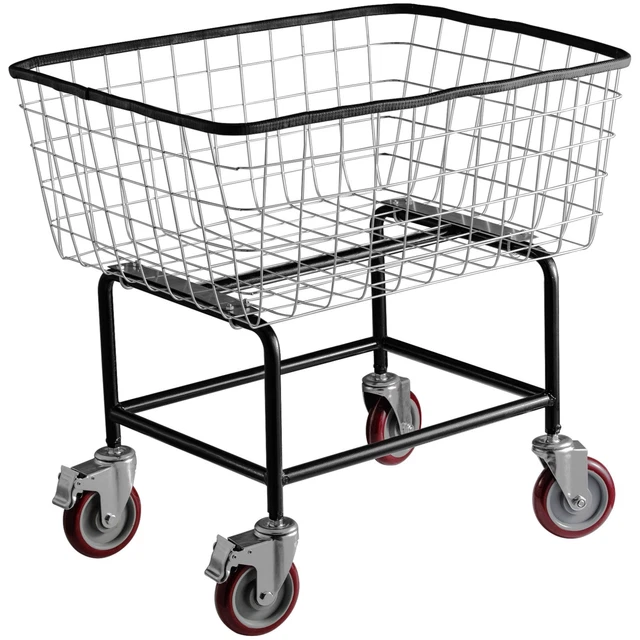 Steel Rolling Laundry Cart 2.5 Bushel, Wire Laundry Basket with Wheel Steel Rolling Laundry Cart 2.5 Bushel, Wire Laundry Basket with Wheel