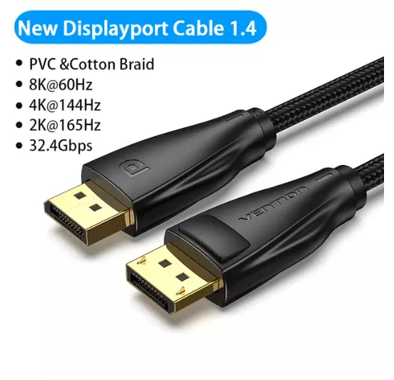 Câble DisplayPort 8K DP 1.4 8K@60Hz 4K@144Hz HDR 3D - 1M/1.5M/2M/3M/5M