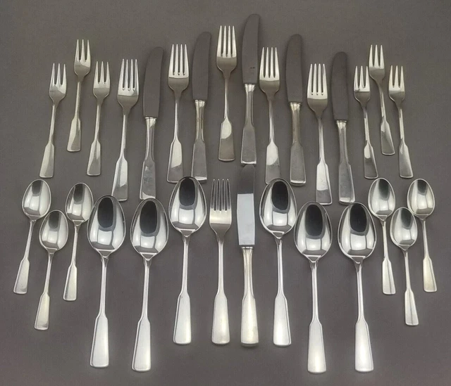 Auerhahn Spaten Tafelbesteck 6 Personen 800 Silber Bristol Menuebesteck (82)