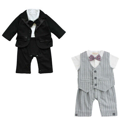 Newborn Baby Boys Gentleman Suit Romper+Suit Outfit Sets Party Formal Clothes