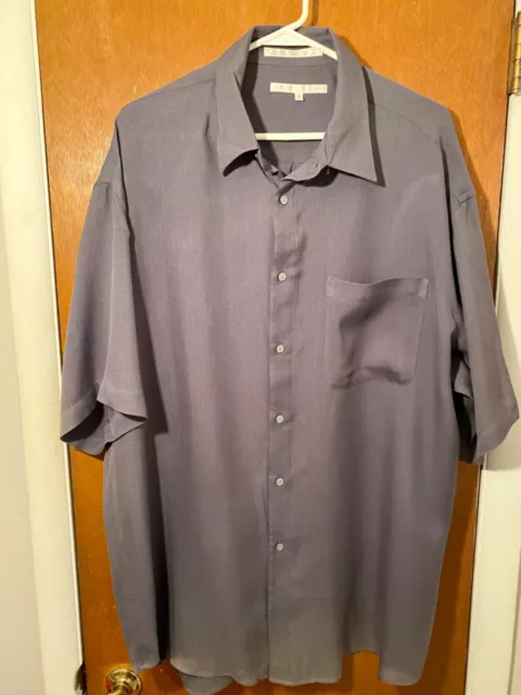 Perry Ellis XL Dark Gray Short-sleeve Button-down Shirt