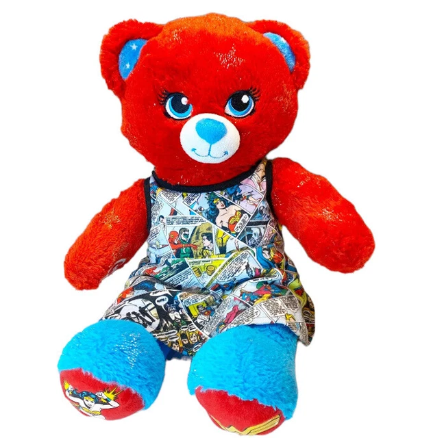 Build A Bear~16" Plush~Wonder Woman~Red Sparkle~Justice League DC Comic Dress~BC
