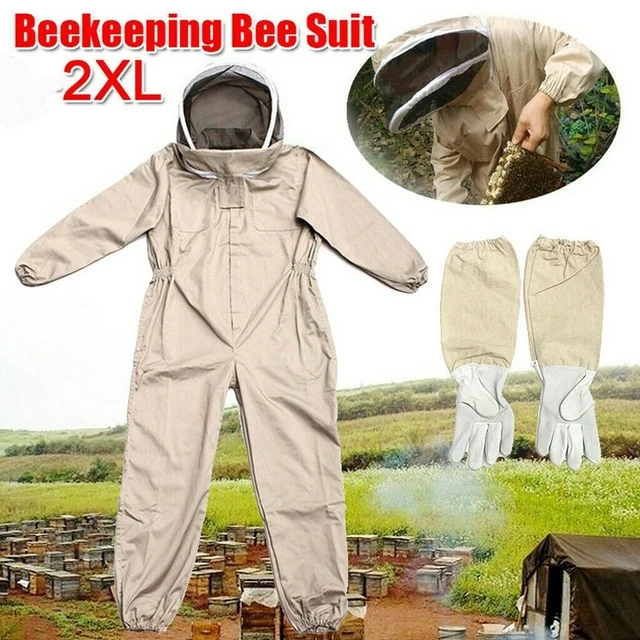 Traje corporal antiabejas 1 bolsillo trasero 1 pieza 2 XL tela transpirable para apicultores