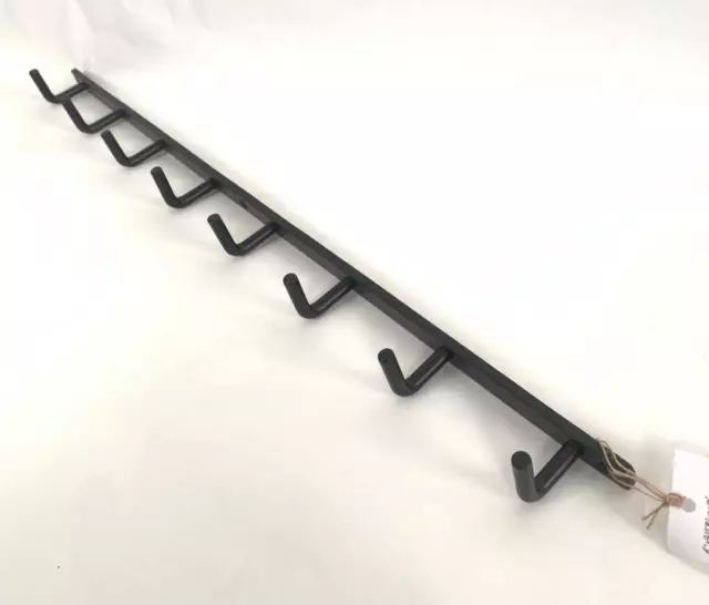3331 Iron Wall Hook 8 Rows Set Of 3 Black Antique Miscellaneous Goods