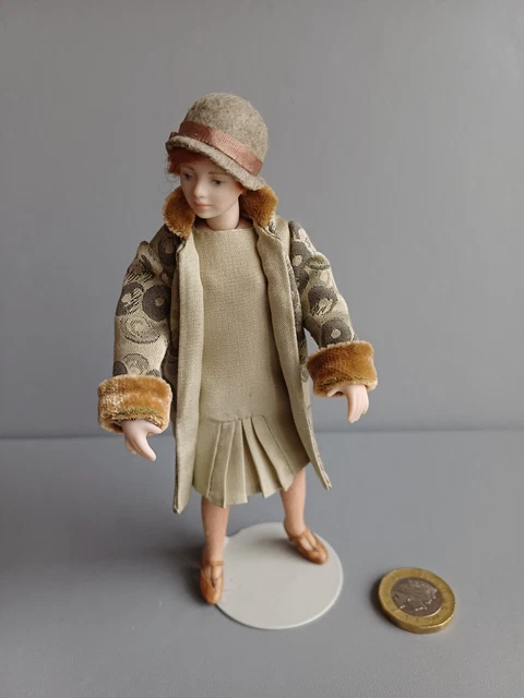DOLLS HOUSE MINIATURE 1:12 Artisan Porcelain Art Deco Flapper Doll Exc ...