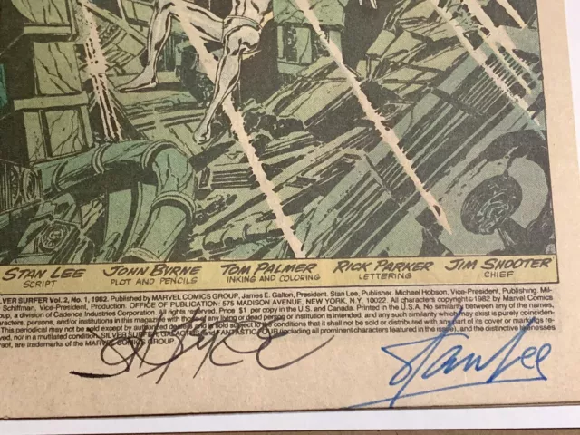 Silver Surfer Vol. 2 # 1 Signed Stan Lee & John Byrne On Splash Page, Nm- No Coa