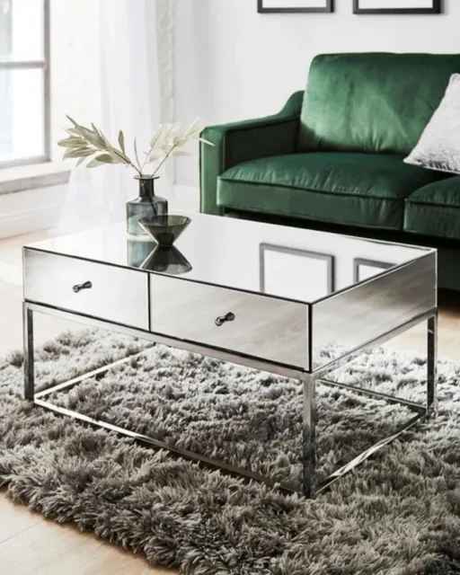 Mirrored Chrome Stunning Coffee Table Living Room Furnishing Decor