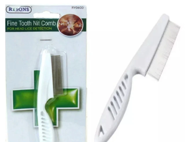 FINE TOOTH NIT COMB Head Pet Fur Hair Lice Flea Egg Removal Metal Brush RY0600 2