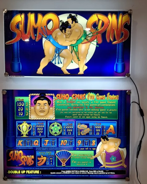 Original Poker/Slot Machine Artwork 'Sumo Spins' (1998) Twin LED Display