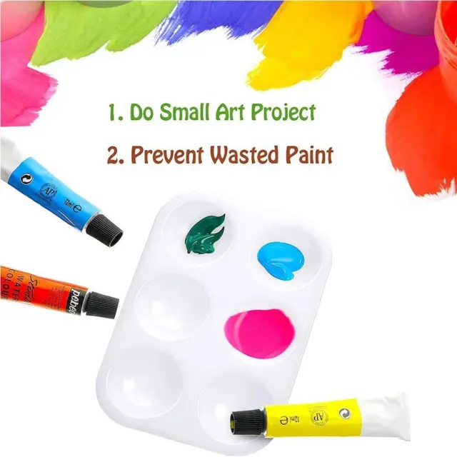 Paint Palette Tray Round Plastic Watercolor Mixing Kid Palette Art DIY K2A4
