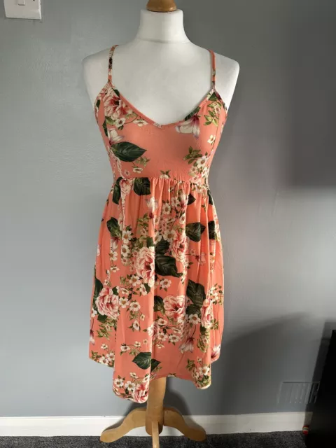 Orange Floral Dress size 8 Asos Womens Summer