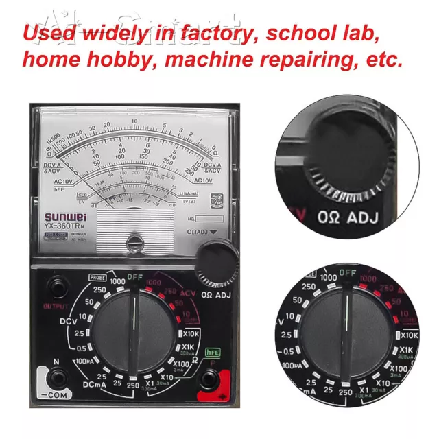 Digital Multimeter AC DC Voltmeter Ammeter Ohmmeter Volt Tester Meter YX-360TR N