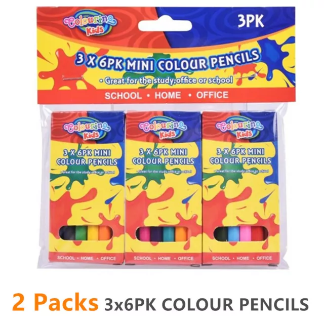 36x Mini Colour Pencils Colouring Arts Craft Drawing School Birthday Kids Party