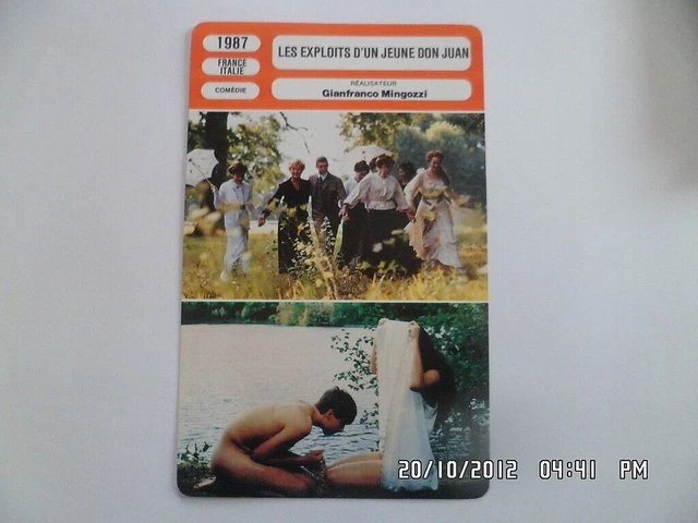 CARTE FICHE CINEMA 1987 LES EXPLOITS D'UN JEUNE DON JUAN Claudine Auger S.Grandi