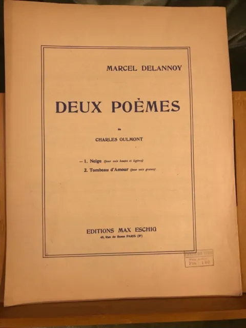 Marcel Delannoy Neige mélodie chant piano poème Charles Oulmont ed. Eschig