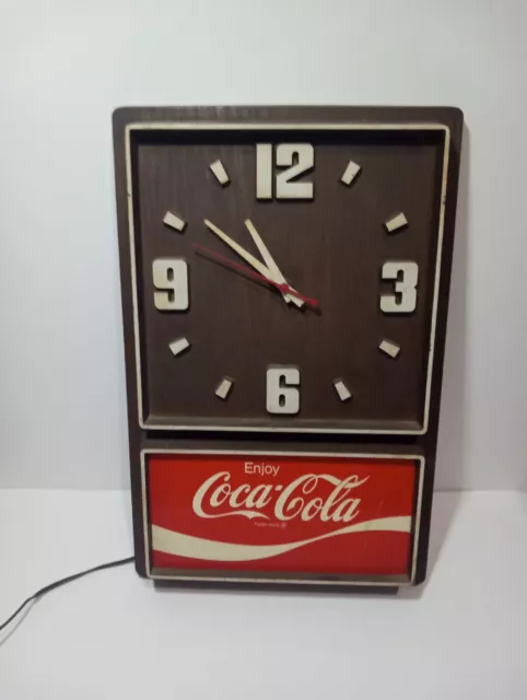 Vintage Coca Cola Impact International Electric Wall Clock For Parts Or Repair