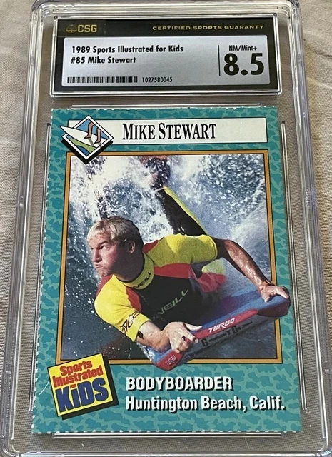 Mike Stewart 1989 Sports Illustrated for Kids SI Rookie Card RC CSG graded 8.5 Mike Stewart 1989 Sports Illustrated for Kids SI Rookie Card RC CSG graded 8.5