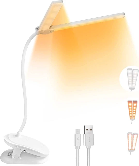 Book Light Clip on Rechargeable Reading Light with 32 LED and 3 Colors Reading L