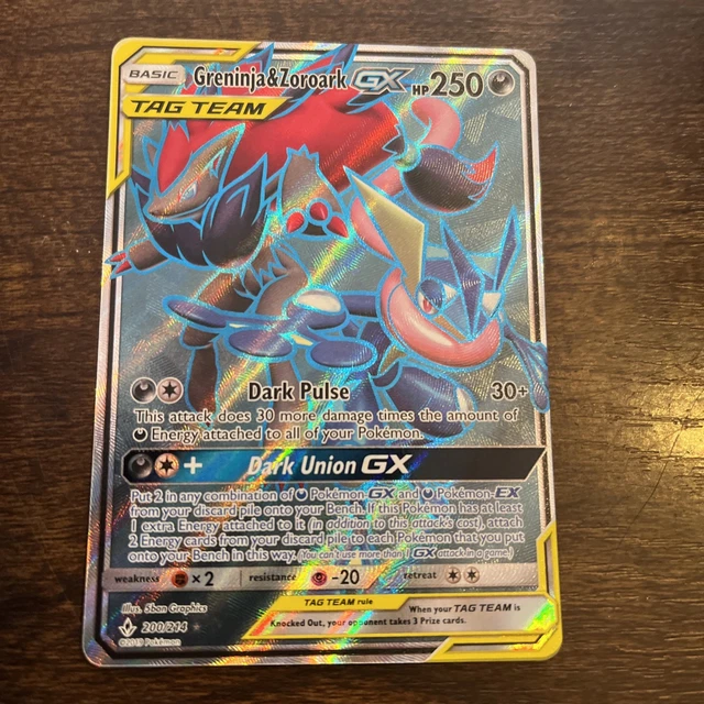 POKÉMON TCG GRENINJA and Zoroark GX Tag Team Full Art Unbroken Bonds