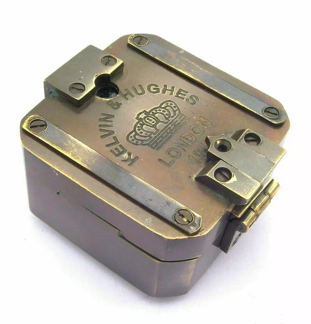 Boussole Brunton en laiton : outil d'arpentage Kelvin & Hughes London 1917 - France