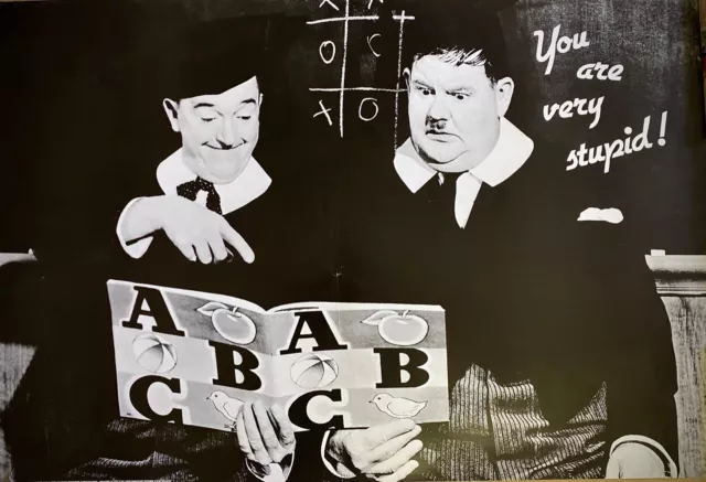 Stan Laurel Oliver Hardy - You Are Very Stupid Poster Original - 1989