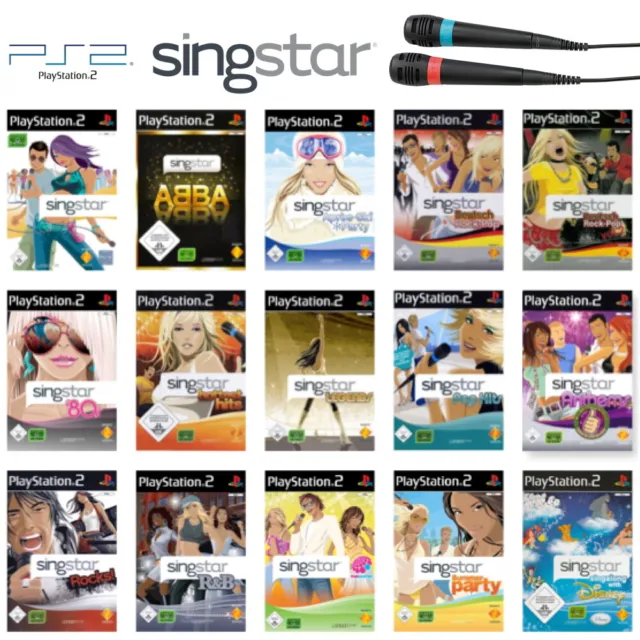 PS2 / PlayStation 2 SingStar Mikro 🎤 Micro & Spiele-Wahl - Karaoke-Party Spaß