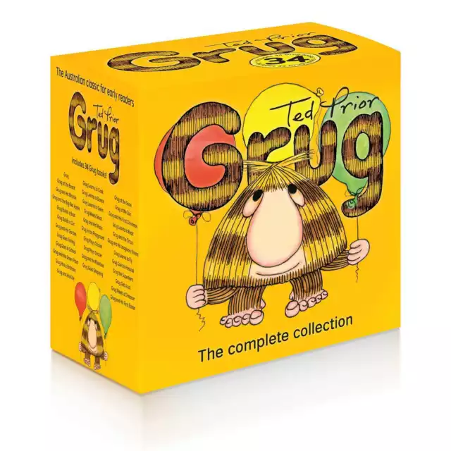 NEW Grug The Complete 34 Books Full Collection Ted Prior Kids Library Gift Set!