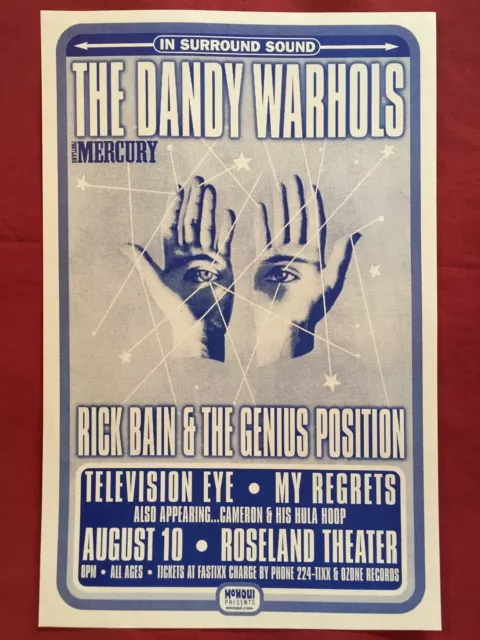 THE DANDY WARHOLS Original Concert Poster Gig Flyer Portland