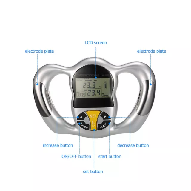 Gesundheitsmonitor Körperfettanalysator genauer Handtester mit LCD-Display 3