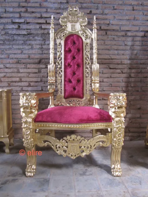 UKSTOCK  178cm Large size Gold  Lion King Throne Chair for wedding christmas