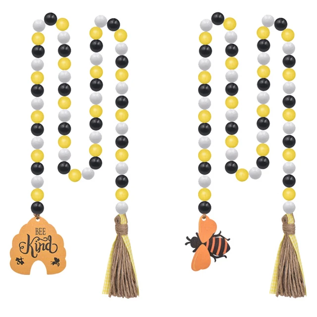 2 Pcs World Day Home Decoration Wood Bead Pendant Decor Home Household