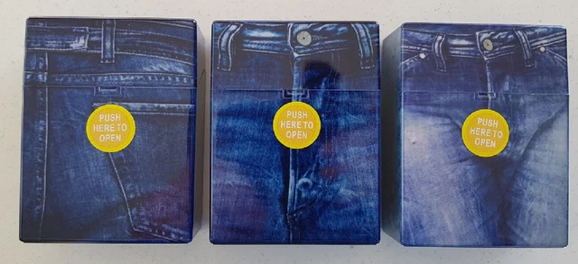 AZTEC CIGARETTE BOX 30s quality hinged push to open Jeans design set of ...