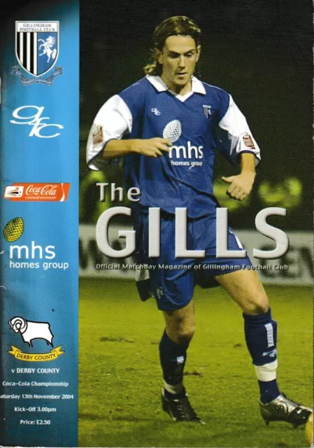 Gillingham v Derby County programme, Championship, November 2004