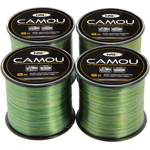 Carp Fishing Line Camo Camou NGT Bulk Spool 10lb 12lb 15lb 18lb Coarse Tackle